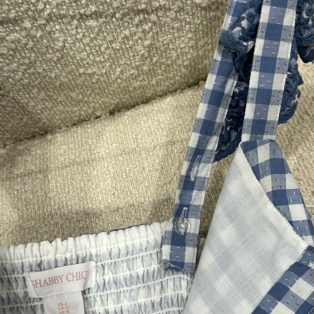 Shabby Chic Blue and White Gingham Dress - Picture 2 of 4